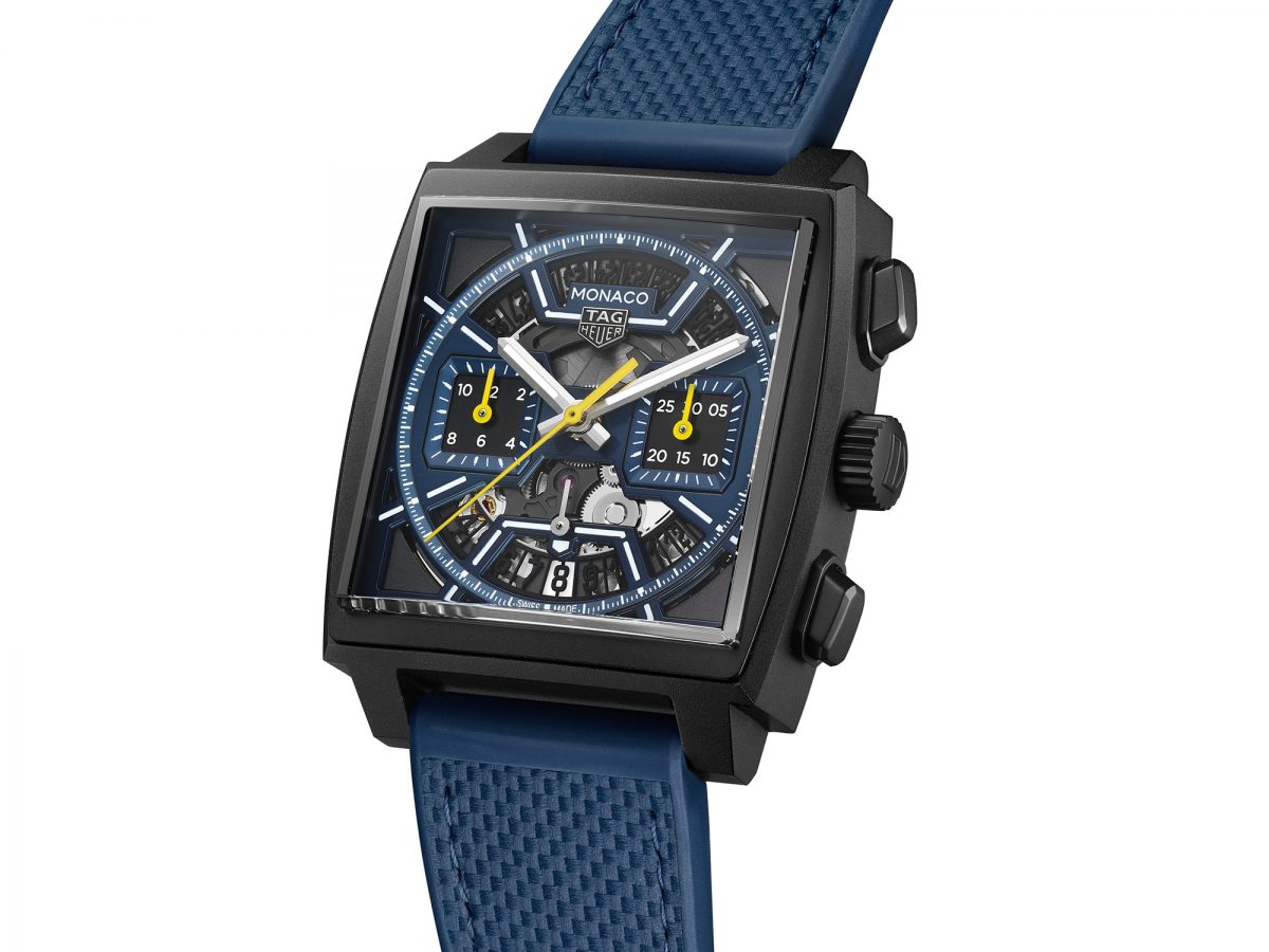 UK Best Quality Replica TAG Heuer Monaco Chronograph Watch In DLC Titanium With Skeleton Dial